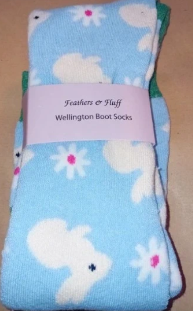 Feathers and Fluff - Bunny Wellington boots Socks