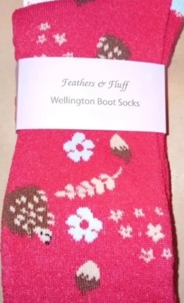 Feathers and Fluff - Hedgehog Wellington boots Socks
